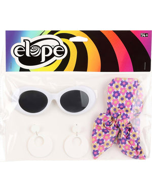 1960s Deluxe Scarf Sunglasses and Pair of Earrings Accessory Set
