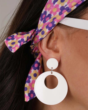 1960s Deluxe Scarf Sunglasses and Pair of Earrings Accessory Set