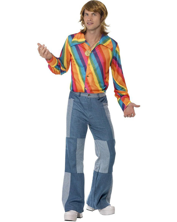 1970s Rainbow Colour Mens Shirt