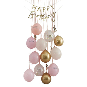 Mix It Up Balloon Door Kit Happy Birthday Peach Foiled Pack of 13