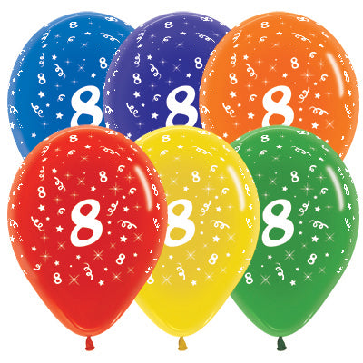 Sempertex 30cm Age 8 Crystal Assorted Latex Balloons Pack of 25