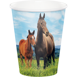 Horse and Pony Cups Paper 266ml Pack of 8