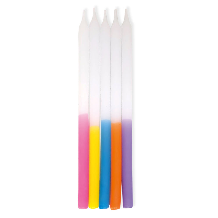 Rainbow Ombre Taper Candles Pack of 10