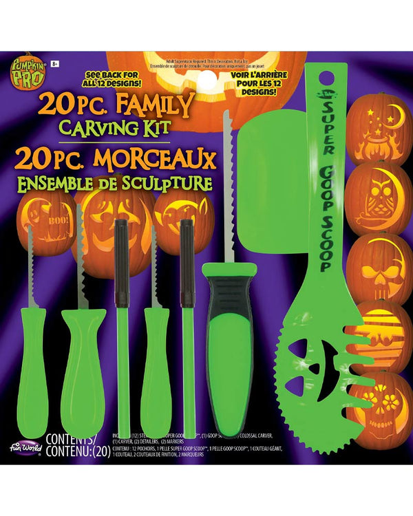 20 Piece Family Pumpkin Carving Kit