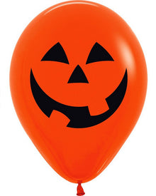 Pumpkin Face 30cm Latex Balloon 12pk For Halloween