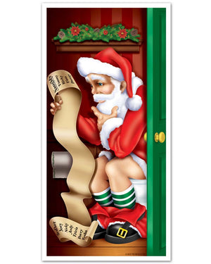 Christmas Santa Restroom Door Cover