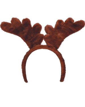 Image of brown plush reindeer antlers. 