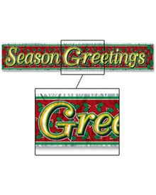 Christmas Seasons Greetings Metallic Fringed Banner