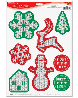 Ugly Christmas Sweater Peel and Place Stickers