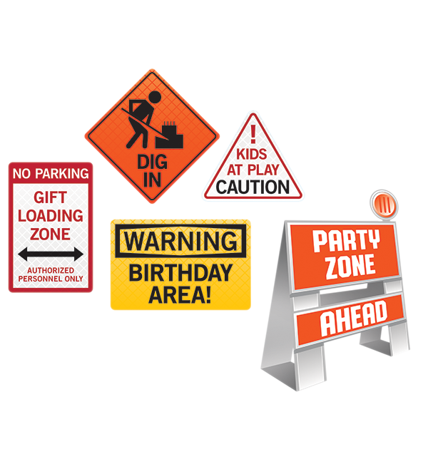 Big Dig Construction Decorating Kit Easel & Wall Signs Pack of 5