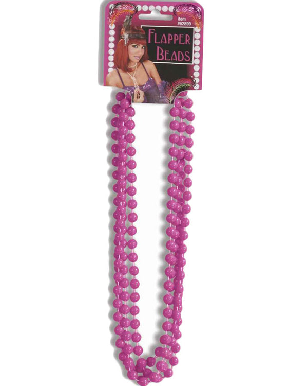 20s Hot Pink Flapper Beads