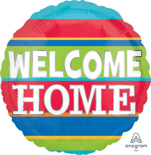 45cm Standard HX Welcome Home Colourful Stripes Balloon