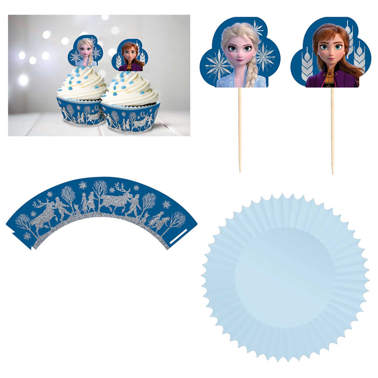 Disney Frozen 2 Cupcake Glittered Pack of 24