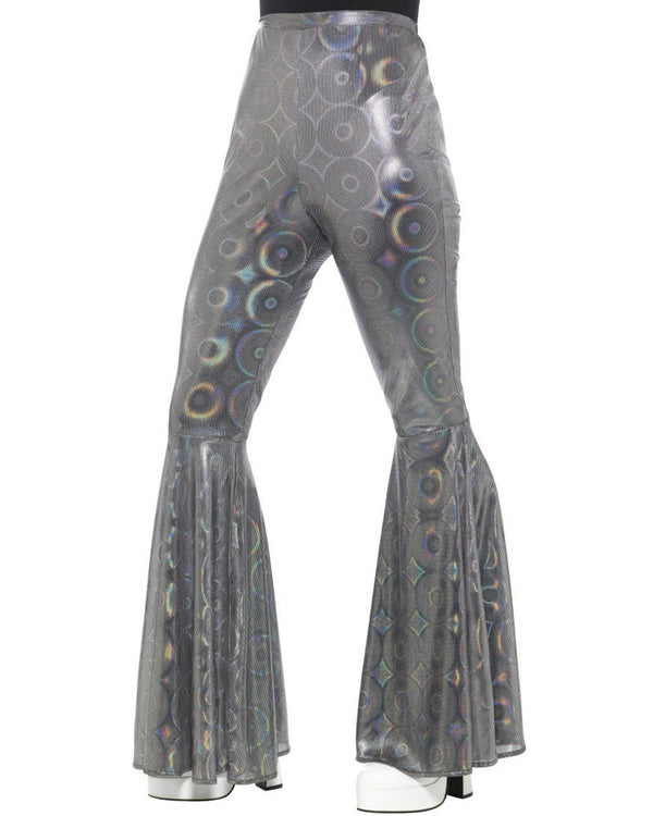 70s Silver Flared Womens Trousers