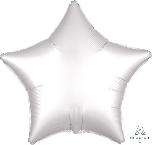 45cm Standard XL Satin Luxe White Star Balloon