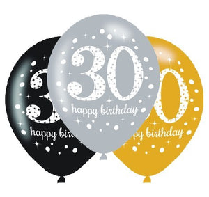 Sparkling Celebration 30 30cm Latex Balloons Pack of 6