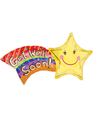 Get Well Shooting Star Foil Balloon