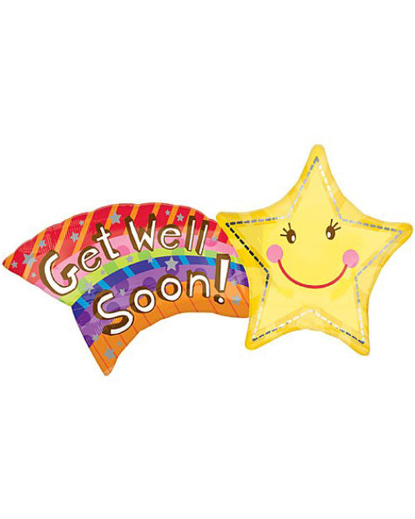 Get Well Shooting Star Foil Balloon