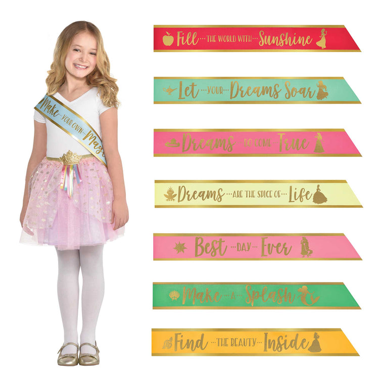 Disney Princess Once Upon A Time Set of Sashes Pack of 8