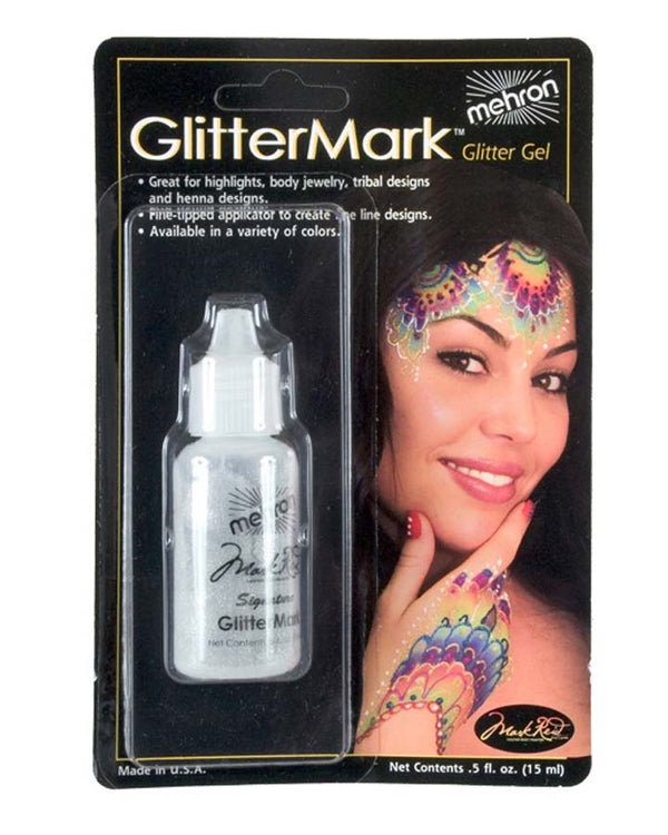 Mehron Silver Glittermark Body Glitter Gel