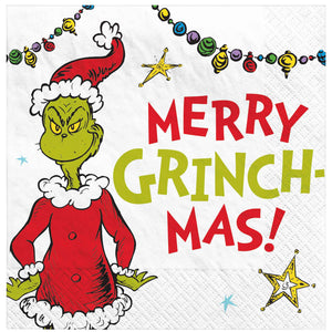 Dr Seuss The Grinch Merry Grinchmas Beverage Napkins Pack of 16