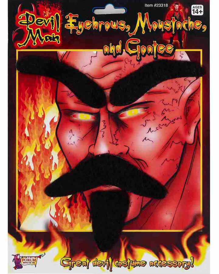 Devil Man Black Eyebrows Moustache and Goatee