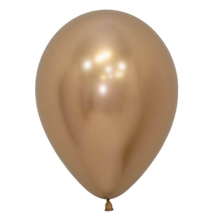 Sempertex 30cm Metallic Reflex Gold Latex Balloons 970, 12PK Pack of 12