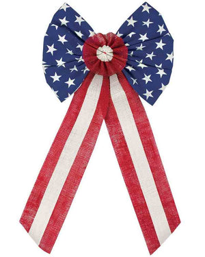 American Patriotic Hessian Burlap Bow 71cm