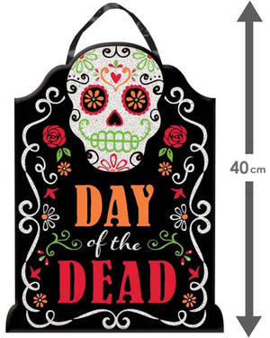Day of the Dead Glitter Tombstone Sign 40cm