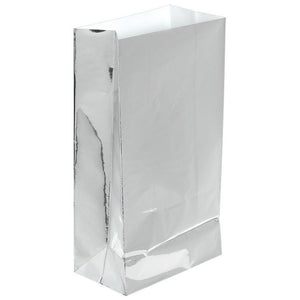 Large Paper Treat Bags Silver Foil Pack of 12