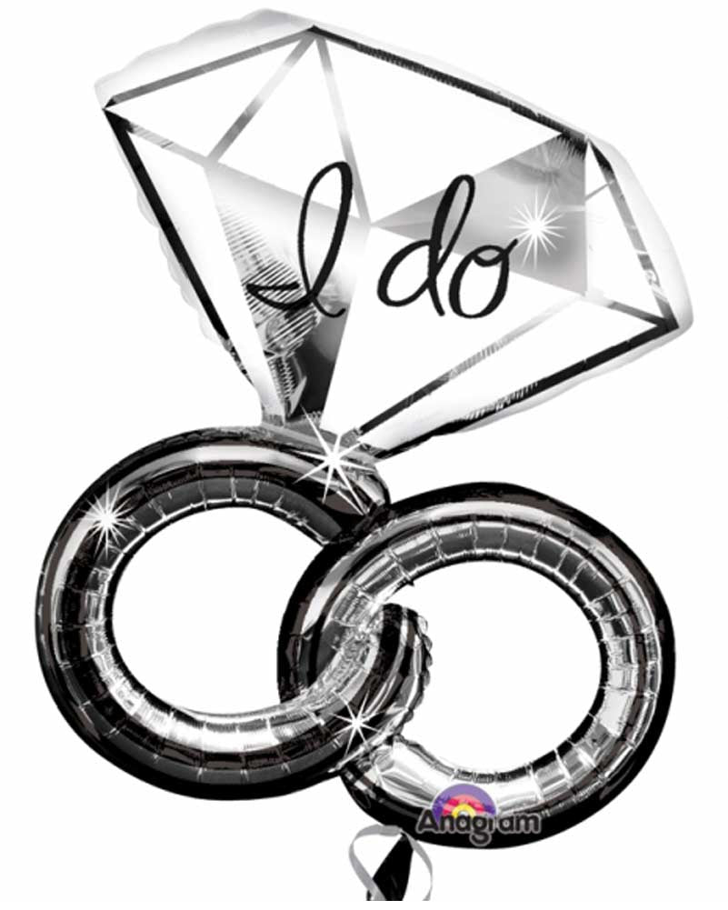 Wedding Rings Supershape Foil Balloon 76cm