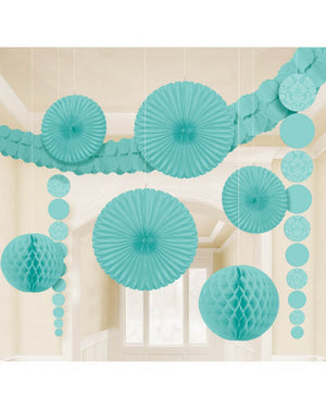 Robins Egg Damask Party Decoration Kit