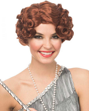 20s Daisy Flapper Short Auburn Wig