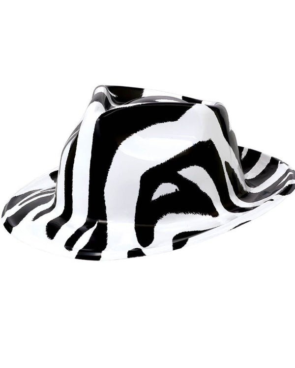 80s Black and White Zebra Fedora
