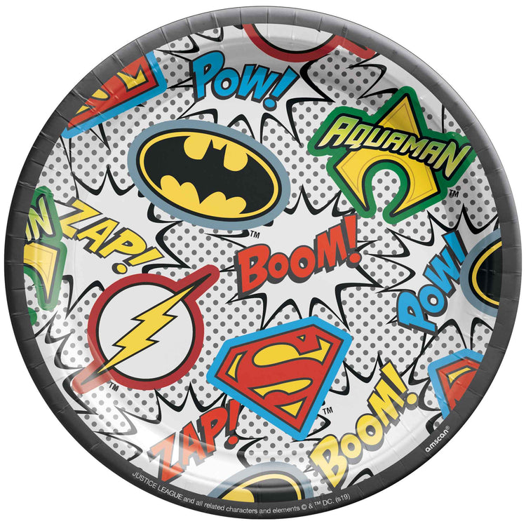 Justice League Heroes Unite 7in / 17cm Paper Plates Pack of 8