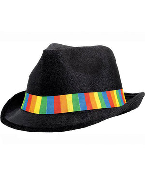 Rainbow Velour Fedora Hat