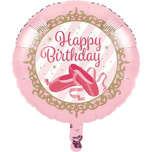 45cm Twinkle Toes Happy Birthday Ballet Slippers Foil Balloon