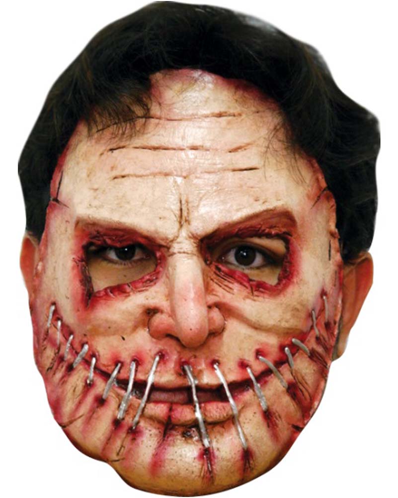 Serial Killer Stapled Mouth Deluxe Mask