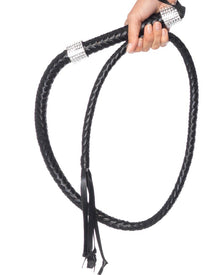 Faux Leather Braided Whip Costume Prop 1.4m