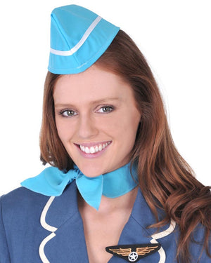 Air Hostess Hat Scarf and Badge Set