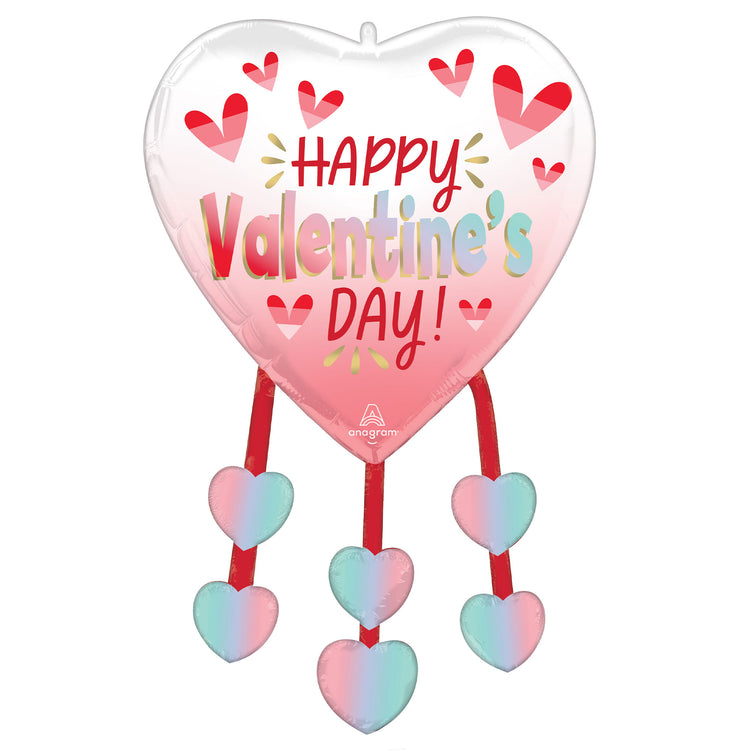 SuperShape XL Happy Valentine's Day Diffused Ombre Hearts & Danglers P35