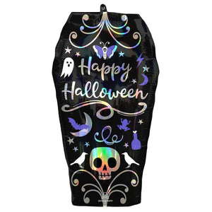 SuperShape Holographic Iridescent Coffin Balloon