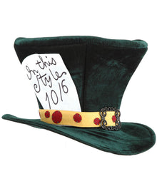 Alice in Wonderland The Mad Hatter Green Adult Deluxe Hat