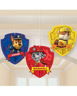 Paw Patrol Honeycomb Decorations Pack of 3