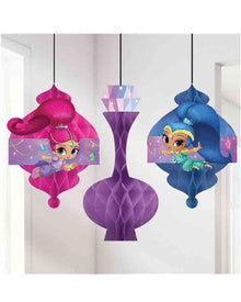 Shimmer and Shine Honeycomb Decorations Pack of 3