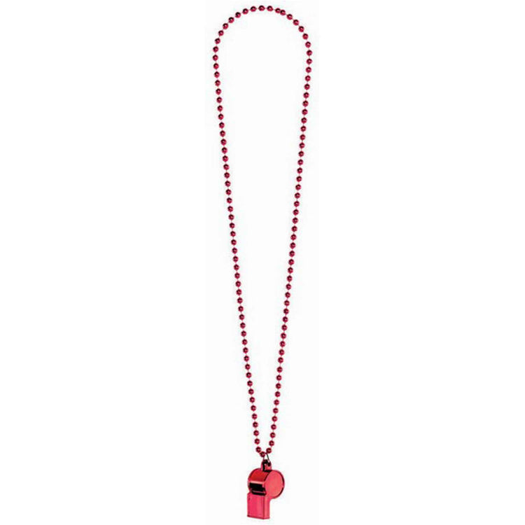 Team Spirit Red Whistle Chain Necklace