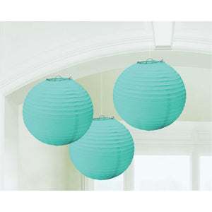 Round Paper Lanterns - Robins Egg Blue Pack of 3