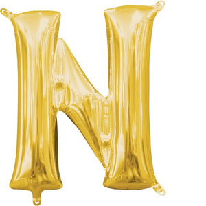 Gold 40cm Letter N Balloon