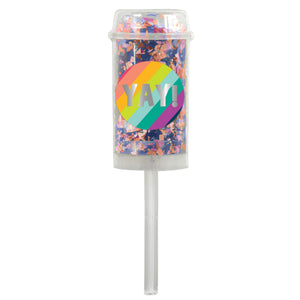 Confetti Tubes Push-Up Confetti YAY Poppers Multi-Coloured Foil Pack of 2