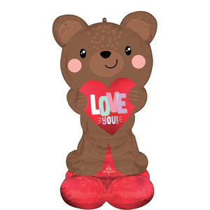 AirLoonz Satin Brown Love You Bear 12m Foil Balloon